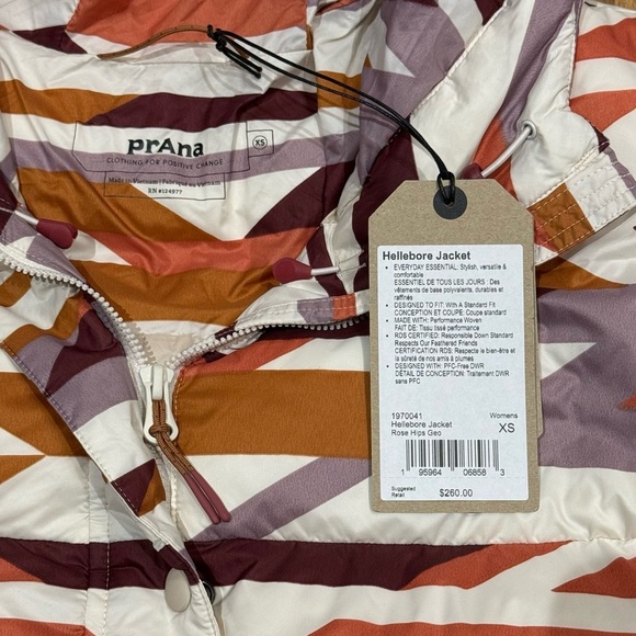 Prana Sz XS Coat Puffer Hooded Jacket Winter Duck Down Nylon Outdoor Cozy - Picture 6 of 8